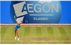BIRMINGHAM, ENGLAND - JUNE 15:  Ana Ivanovic of Serbia serves during the Singles Final during Day Seven of the Aegon Classic at Edgbaston Priory Club on June 15, 2014 in Birmingham, England.  (Photo by Tom Dulat/Getty Images)